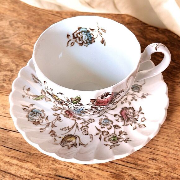 Johnson Brothers Staffordshire Bouquet Multicolor Cup Saucer China Floral Tea - Picture 4 of 7